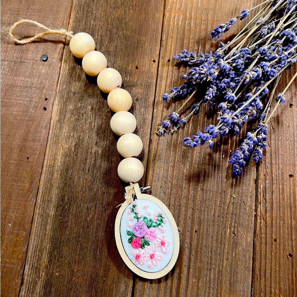 Hand embroidered home charm